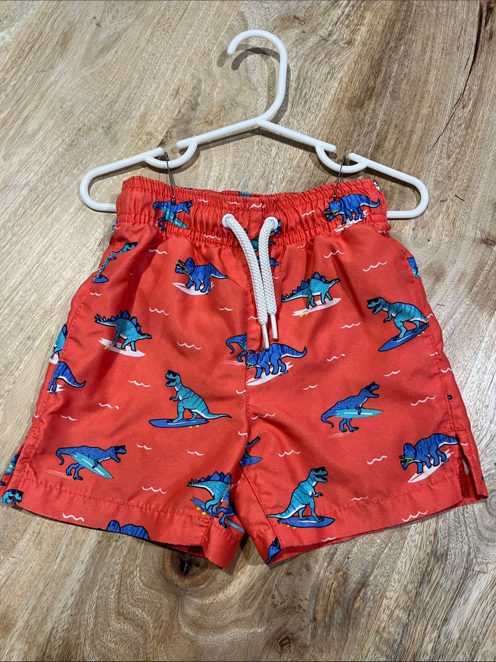 Place Bright Red Dino Surf Swim Shorts